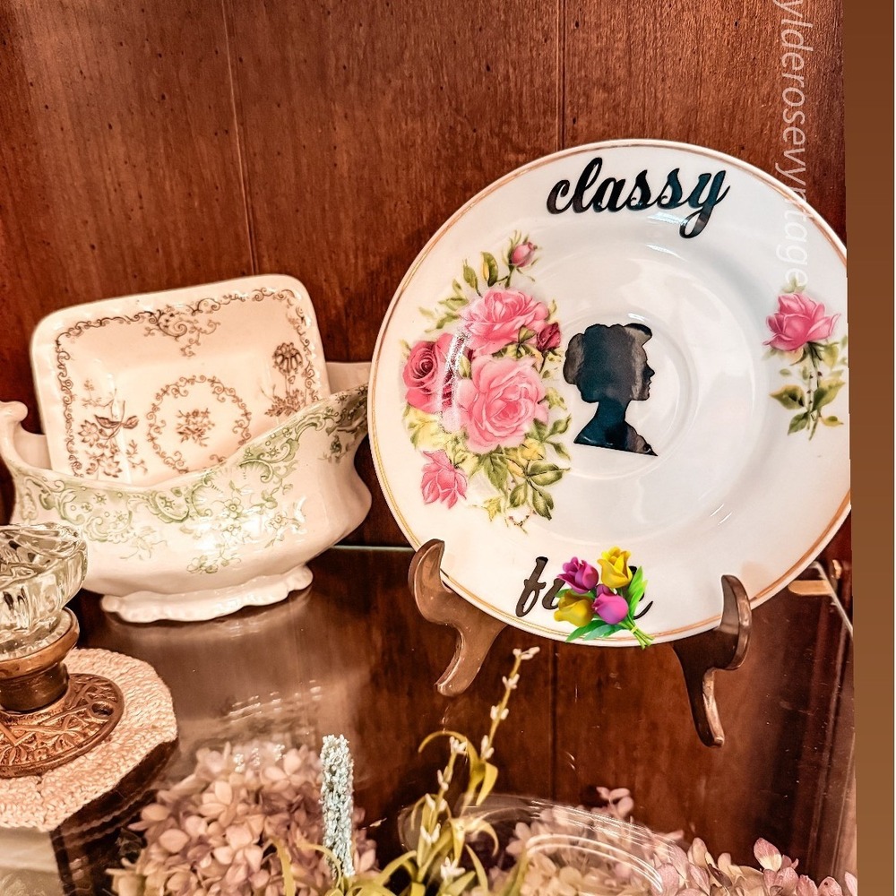 Pink Floral‎ Silly Saucer